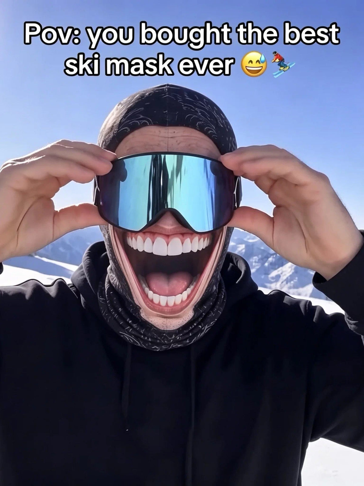 Funny Printed Ski Mask with Face Protection