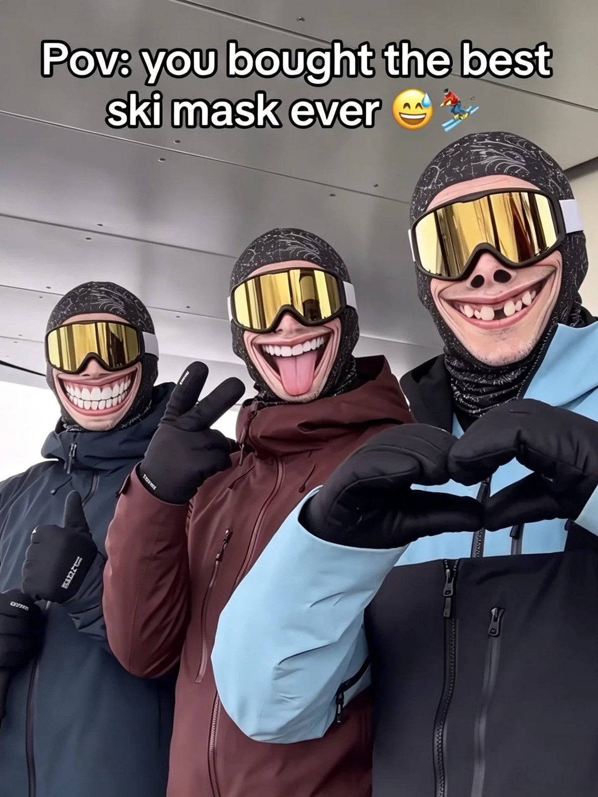 Funny Printed Ski Mask with Face Protection